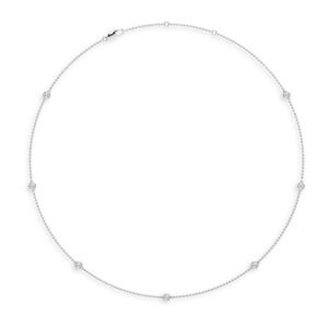 14K White Gold Natural Diamond Station Necklace ✨Like New 💎